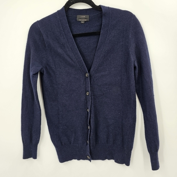 J. Crew V-Neck Cashmere Cardigan Sweater Size S - Picture 2 of 6
